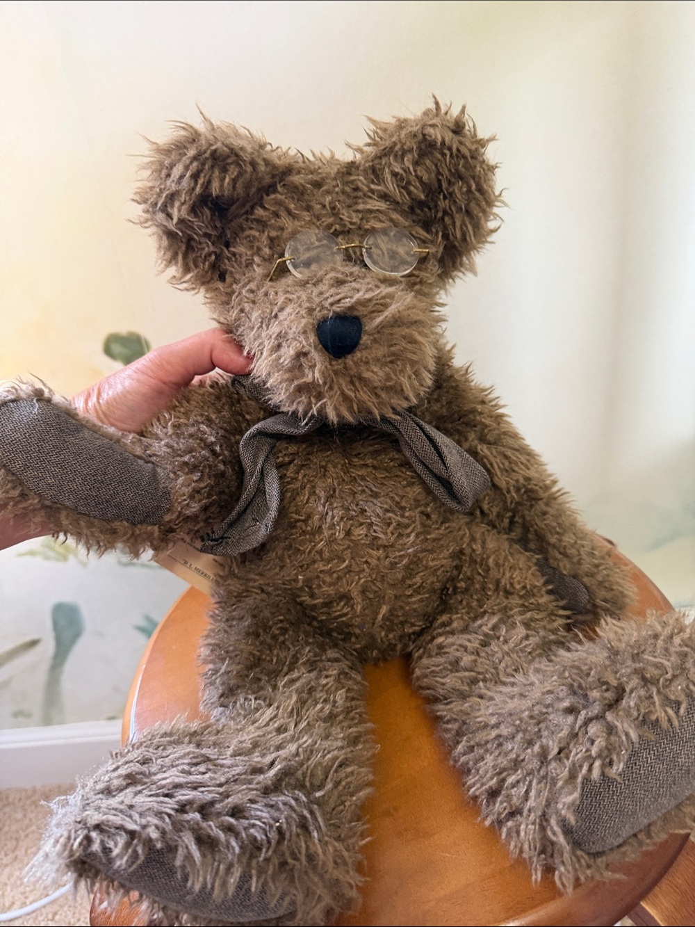 Boyds Bears Brown Plush Teddy with Scarf and Glasses